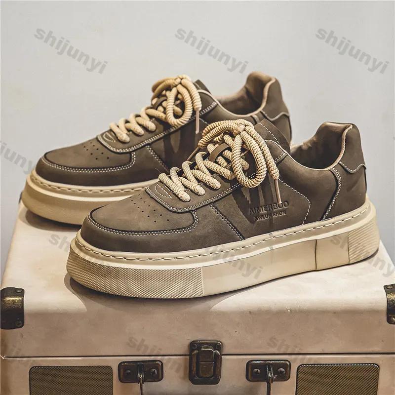 Модные мужские повседневные кожаные кроссовки, осенние, новые, на шнуровке, дизайнерские, удобные, трендовые, кроссовки для мужчин, дышащие, кроссовки для бега