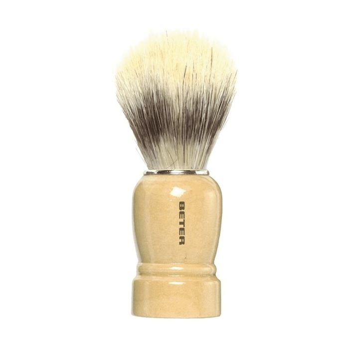 BLAIREAU pour savon à barbe en bois clair