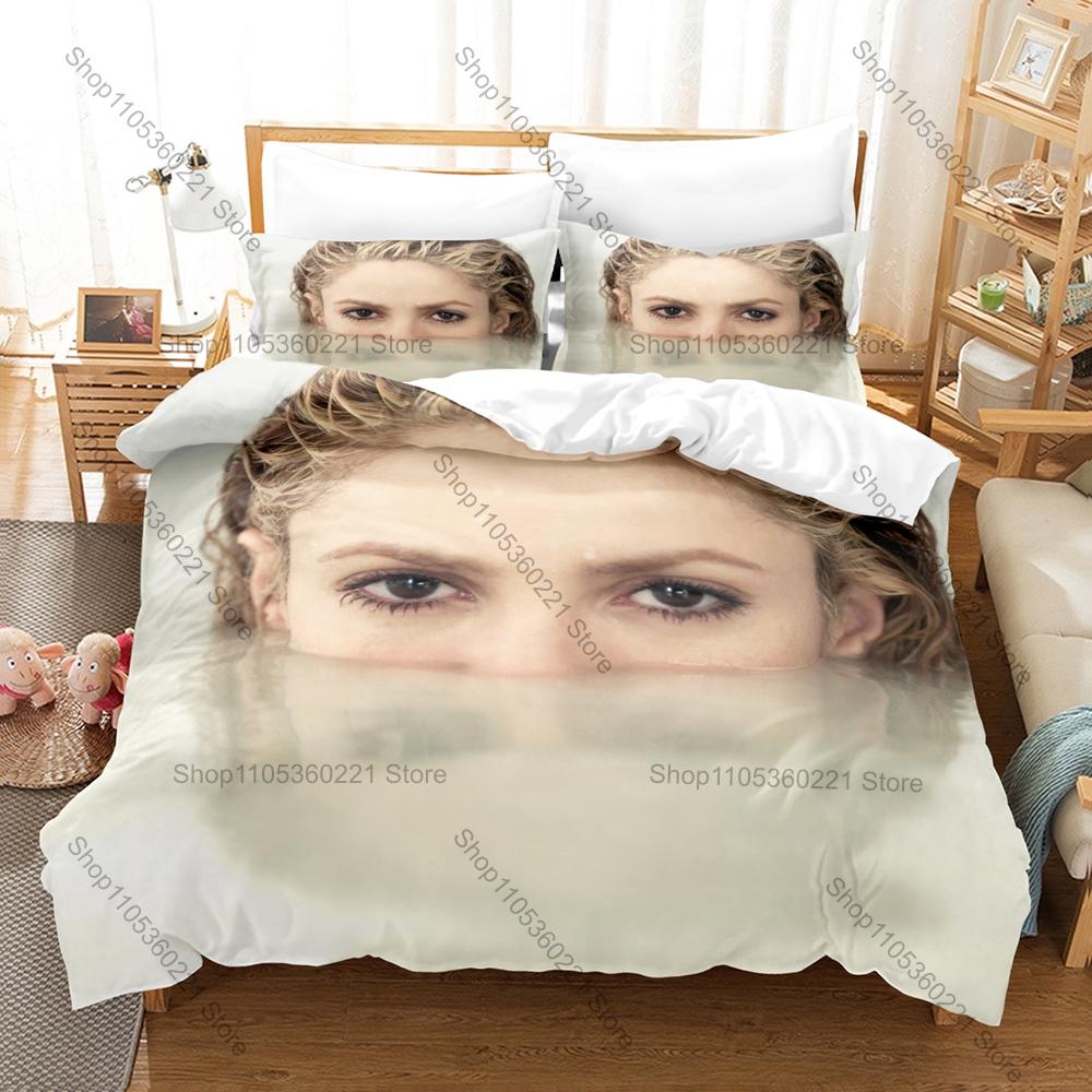 Shakira 3PCS Bedding Set, Duvet Cover + 2 Pillowcases, Latin Singer Print Soft Microfiber Bedding for Fans Bedroom Decor