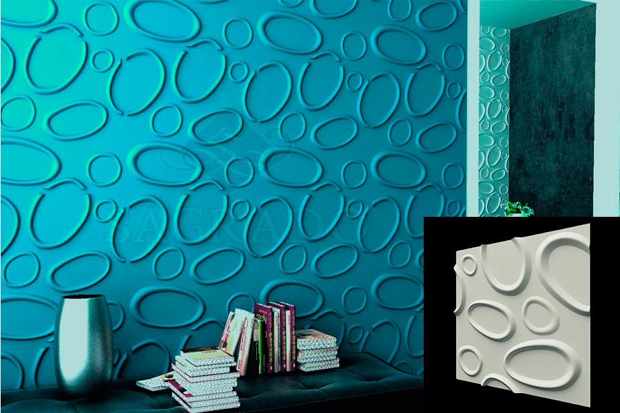3D Wall Panel Mold for Gypsum, Plaster or Concrete Tile for Decorative Wall Panels 'Space'