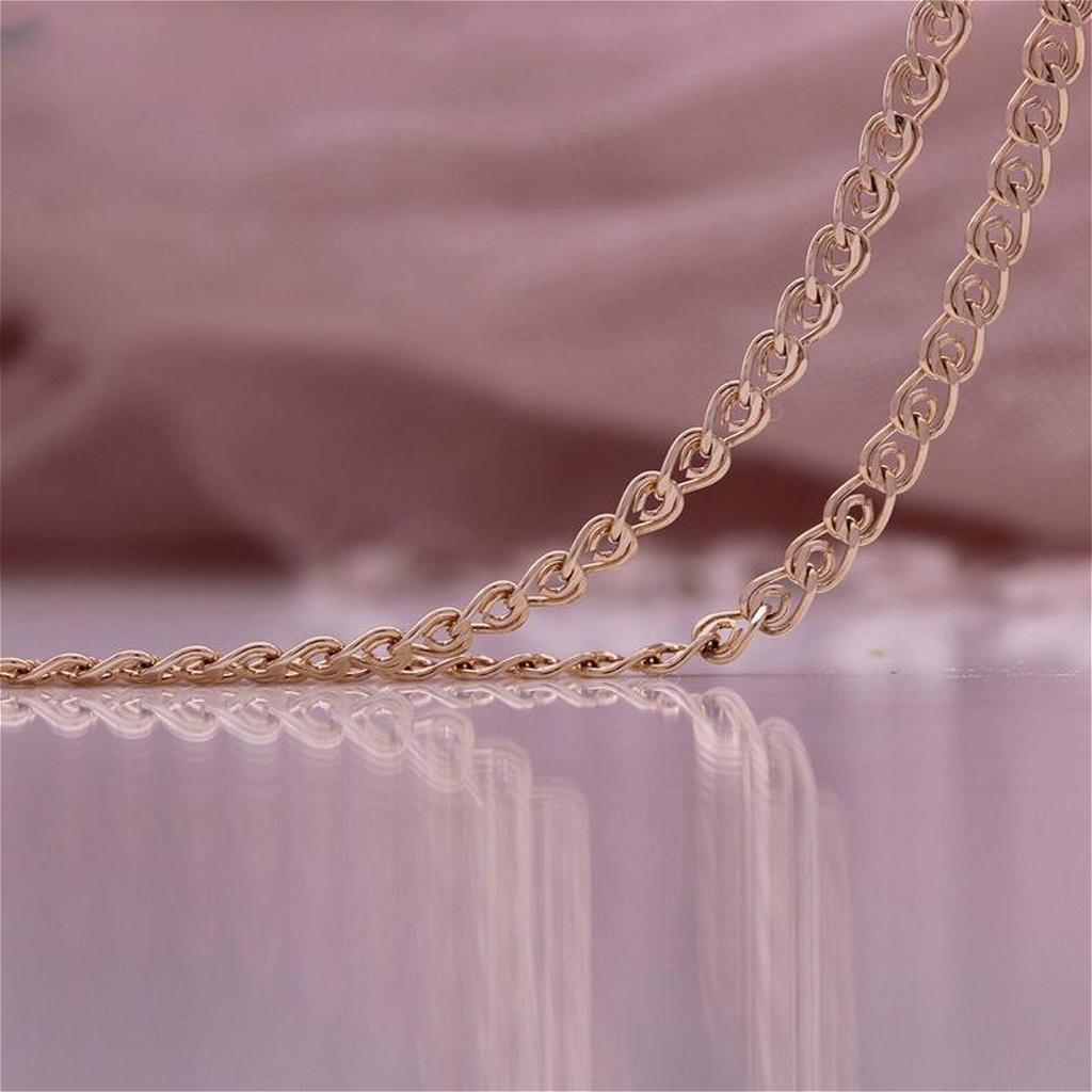 Rose Gold Color Italian CraftsmanshipDelicate Bracelet Necklace for Woman Girl 3mm Combination Long Chain