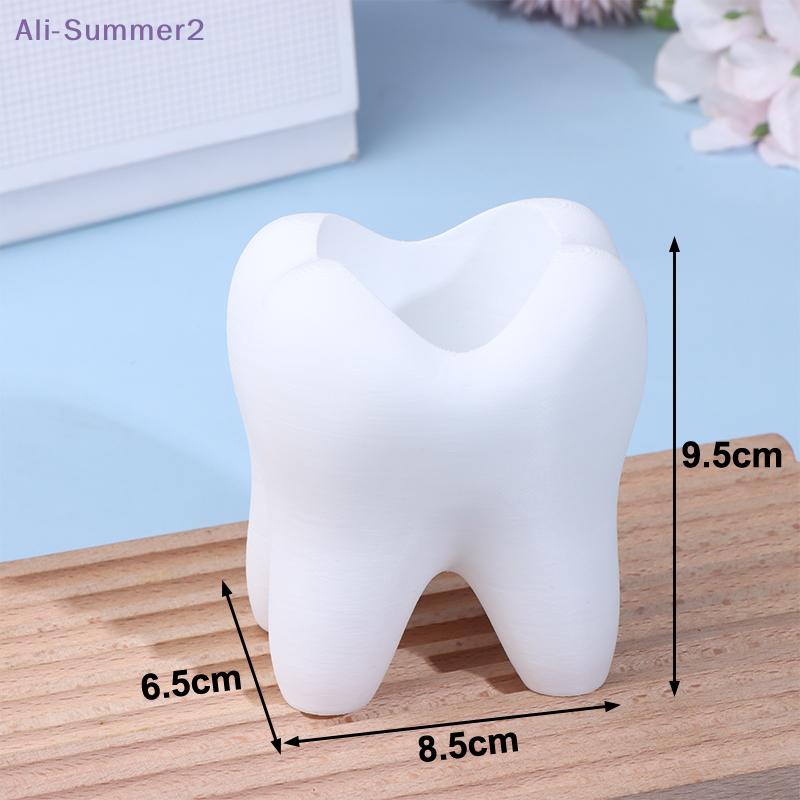 {Summer2} Tooth-Shaped Toothbrush Pen Holder Organizer Plastic Makeup Brush Storage Rack Bathroom Accessories Home Decoration