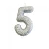 Metallic Glitter 5th Birthday Pick Candle