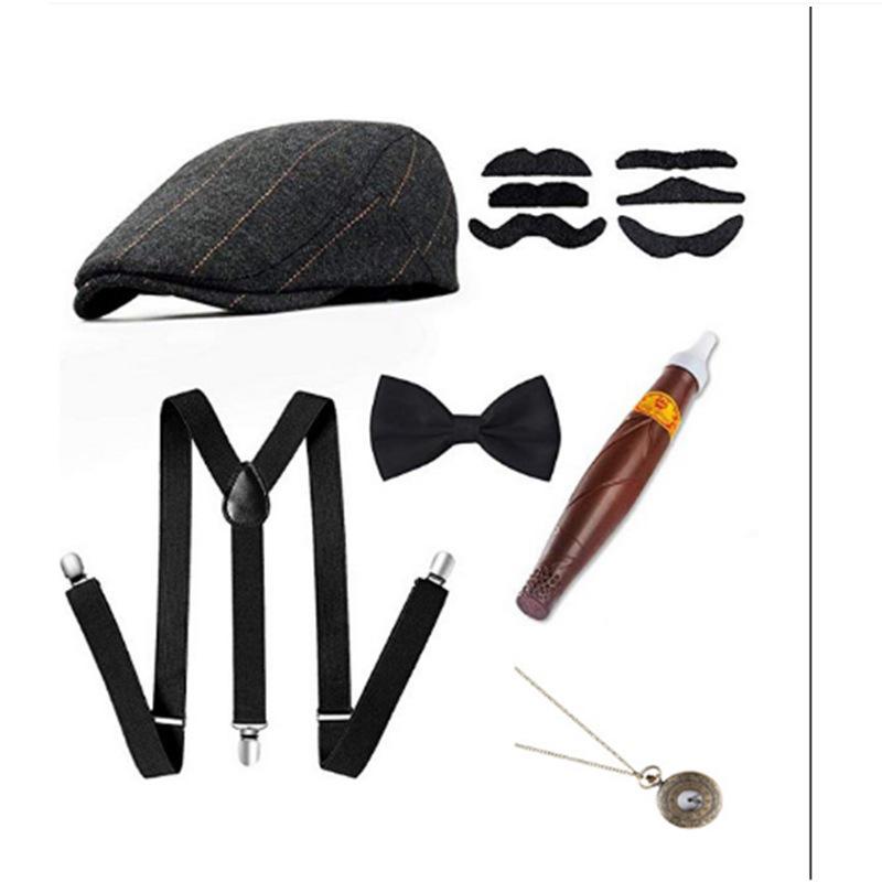 Gatsby 1920s Men's Top Hat, Pocket Watch & Bow Tie Set