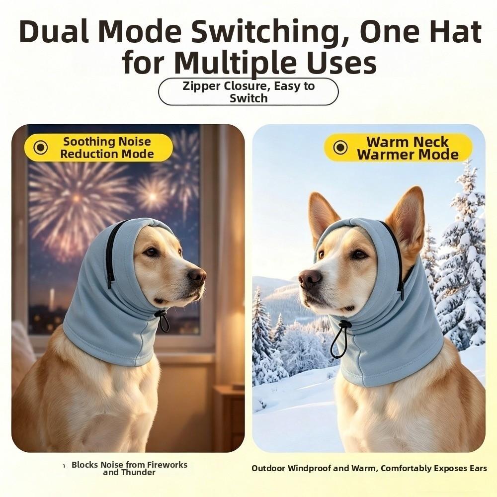 Adjustable Dog Calming Earmuffs Anti-fright Pet Neck Scarf Dog Soothing Headgear  Keep Warm
