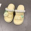 Шлепанцы Kawaii сандалии аниме женские тапочки мультфильм летние животные облака обувь для женщин 2024 высота зеленый милый легкий Vip FI