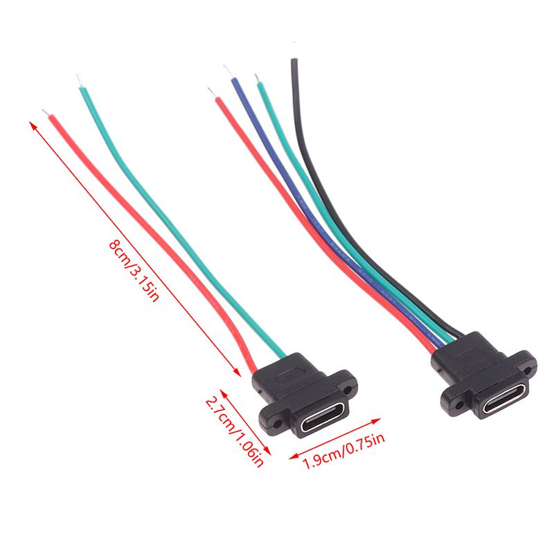 Type-C 2Pin 4Pin Сварочный провод Женский Водонепроницаемый гнездо резиновое кольцо Сильноточный порт быстрой зарядки