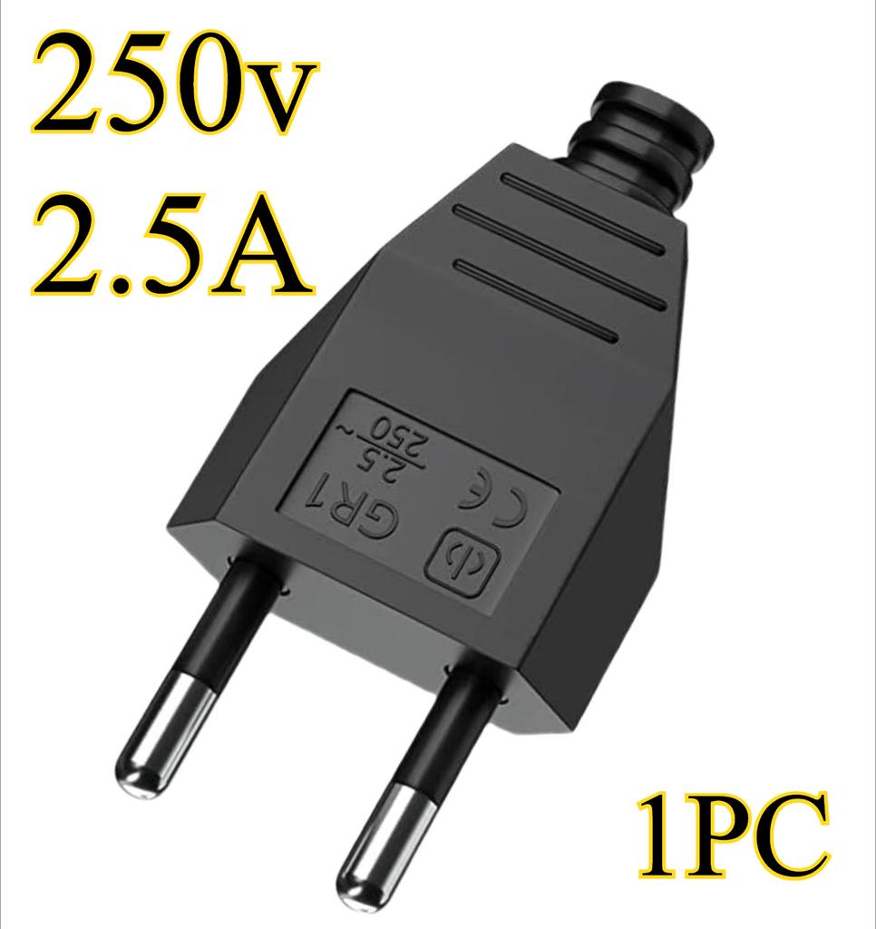250V 16A Assembly EU Schuko Plug Rewireable Male Connector 4.8mm Pin for Power Cord