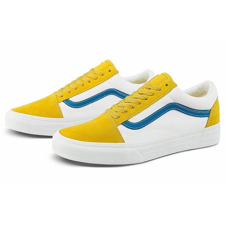 Vans Old Skool Classic Versatile Casual Low-Top Skate Shoes Unisex Sneaker White Yellow Blue VN0A38G19XF