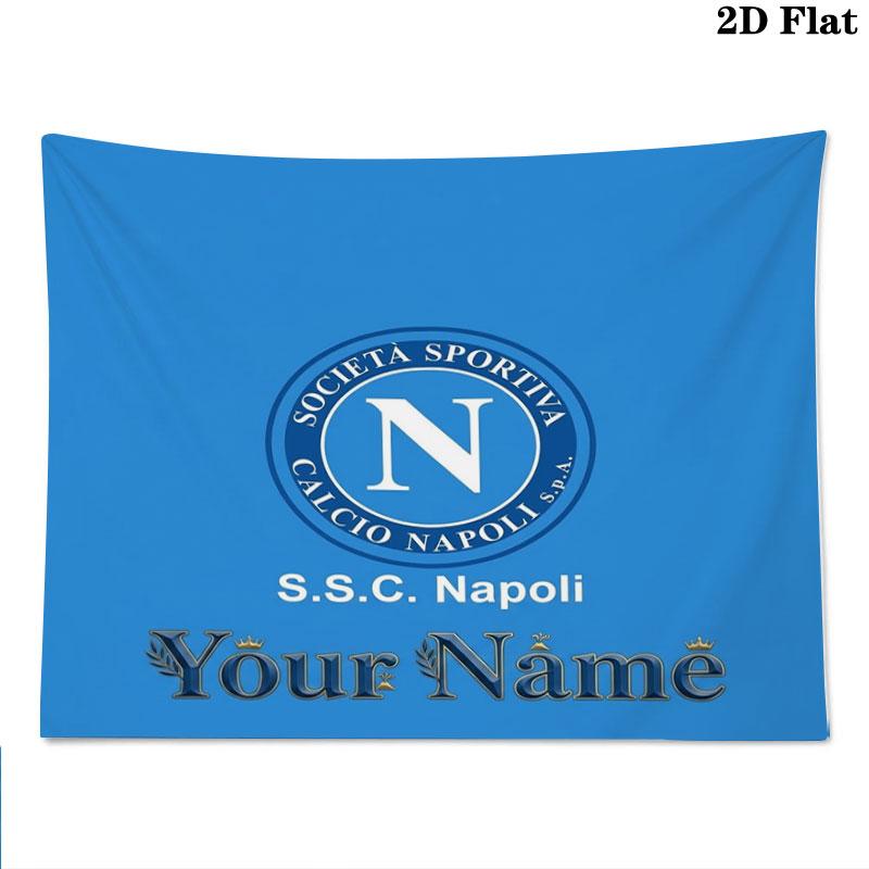 SSC Napoli Custom Name Wall Tapestry Aesthetic Wall Hanging Printed Fabric Blanket Decorative Tapestries for Bedroom Living Room Home Decor