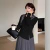 Korean version irregular waist bottoming shirt autumn large size fat mm casual thin T-shirt with silk scarf 343499
