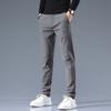 Повседневные брюки мужские осенне-зимние утолщенные деловые простые облегающие с узкими штанинами прямые брюки