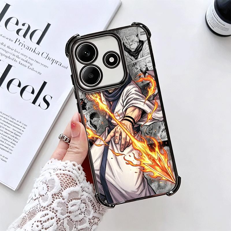 Аниме Рёмен Сукуна JUJUSU Покрытие Чехол для Телефона Для Xiaomi Redmi Note 14 15 Pro Plus 13 12 11 11S 11T 10 9S 9 5G Защита от Падения Airbag
