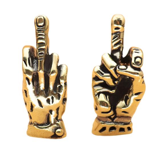 1/2/3 шт. Миниатюрная латунная фигурка среднего пальца, золотая статуэтка с жестом руки, скульптура для дома