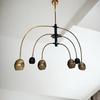 6 Lights Chandelier with Adjustable Arm, Raw Brass Design, Elegant Rotating Ceiling