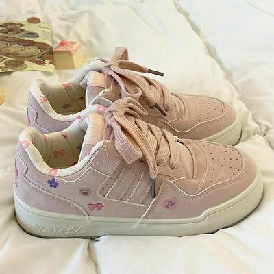 Женские кроссовки на платформе, персонализированные туфли с цветочным дизайном, шнуровка, плоская подошва, повседневная удобная обувь, уличные кроссовки высокого качества 40