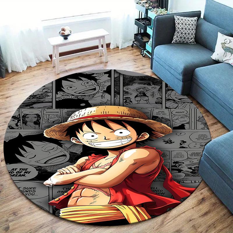 Ковер круглый с изображением Манки Д. Луффи из One Piece, ковер для гостиной, спальни, дивана, игровой комнаты, нескользящий коврик