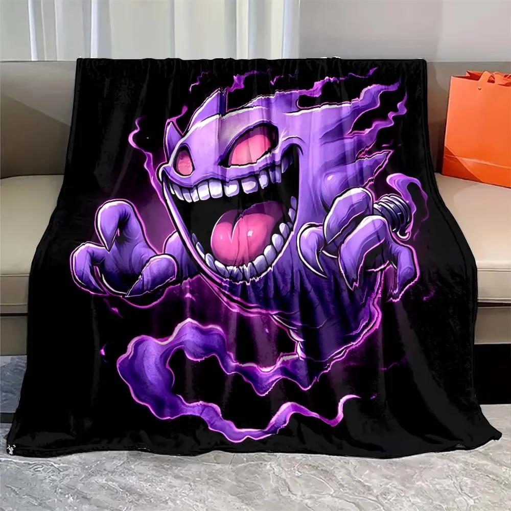 Japanese Anime Gengar Cartoon Flannel Blanket Figures Home Sofa Lunch Break Blanket Children Student Christmas Kids Gift