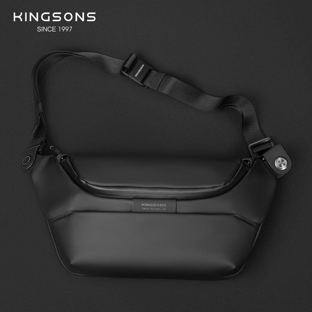 Kingsons Мужская нагрудная сумка, портативная сумка-слинг, черная, маленькая, через плечо, магнитная быстросъемная пряжка, водонепроницаемый полиэстеровый технический слинг X2