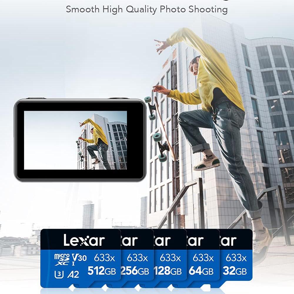 Lexar Карта памяти micro SD TF 128 ГБ 663X Класс 10 A1 До 100 МБ/с чтение 256 ГБ 32 ГБ 64 ГБ 512 ГБ SDXC SDHC V10 U1 V20 A2 Оригинальная флеш-карта Micro SD