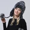 Winter Warm Hat Natural Rabbit Fur Trapper Hats