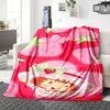 1Pc Strawberry Shortcake Garden Blanket For Couch Bed Plush Cozy Fuzzy Blanket Super Soft Warm Blankets For Fall And Winter 0918255