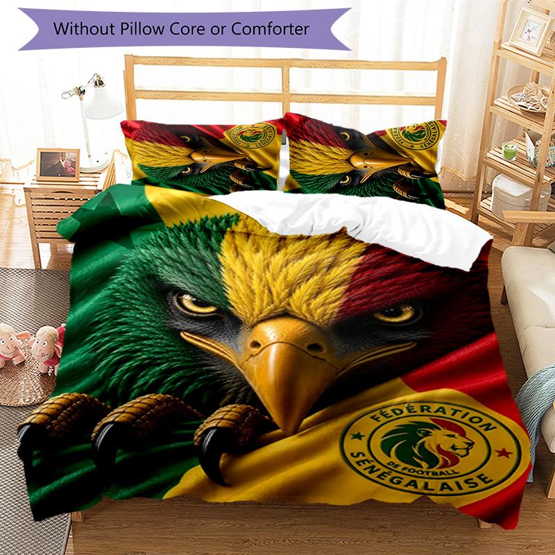 Senegal 3pcs Bedding Set Duvet Cover Closure Includes 1 Duvet Cover & 2 Pillowcases for All Seasons Bedroom Home Dorm Decor