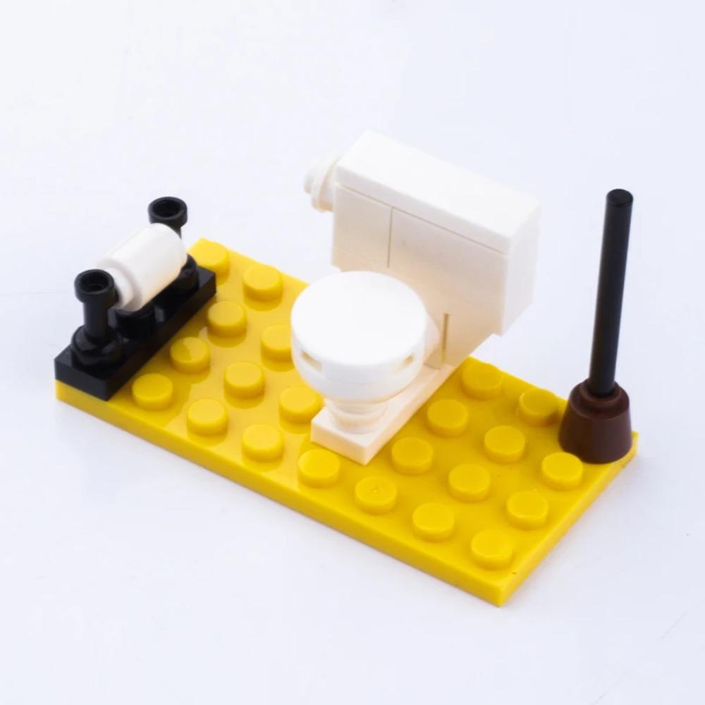 MOC City House Building Block Kitchen Office Bedroom Piano Bed Sofa icebox Lamp Bookshelf Fish Tank Bricks Set Toys