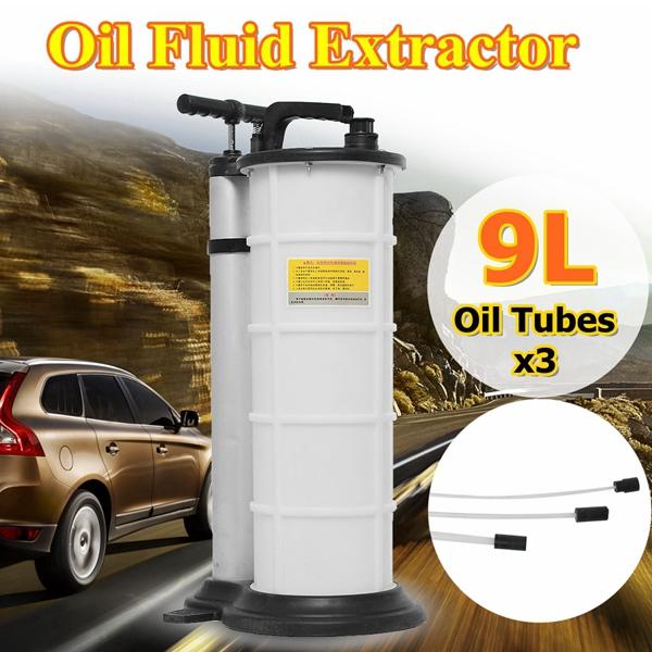 9L Petrol Fluid Transfer Engine Motorbike Car Oil Manual Suction Pump Black&White Vacuum Oil Fluid Extractor Pump 31x25x65cm