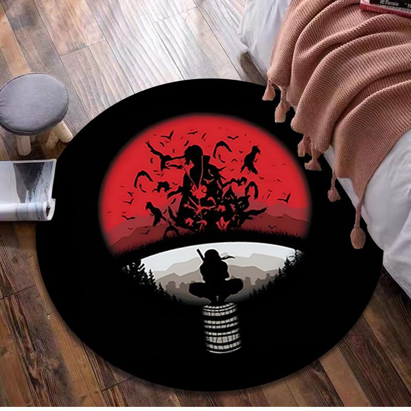 Naruto Circular Rug Office Decorative Carpet For Living Room Bedroom Door Mat Floor Carpet Computer Chair Area Rug