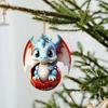 Cartoon Dragon Car Ornament 2D Xmas Tree Flat Pendant Acrylic Dragon Pendant  Bag