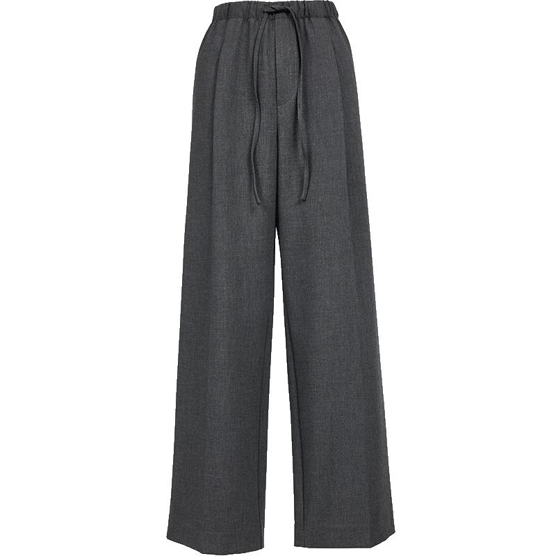 VEROMODA Pleated Elastic Waist Straight-Leg Casual Pants