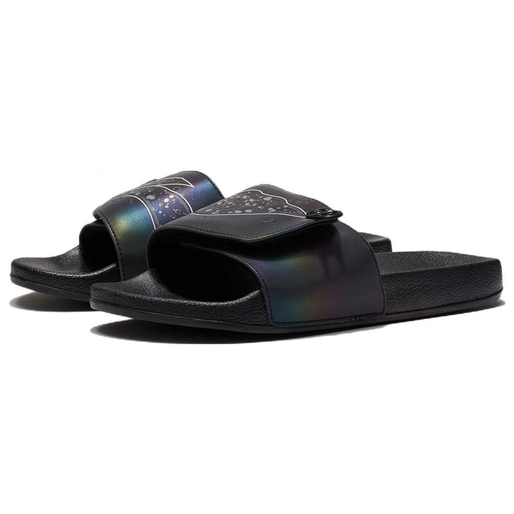 Li Ning Ln Slipper Velcro Fashion Silent Slide Sandals Men Footwear Black AGAS001-2
