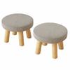 Soft Solid Wood Small Foot Stool Non-Skid Large Load Bearing Low Seat Comfortable Thickened Sponge Cushion