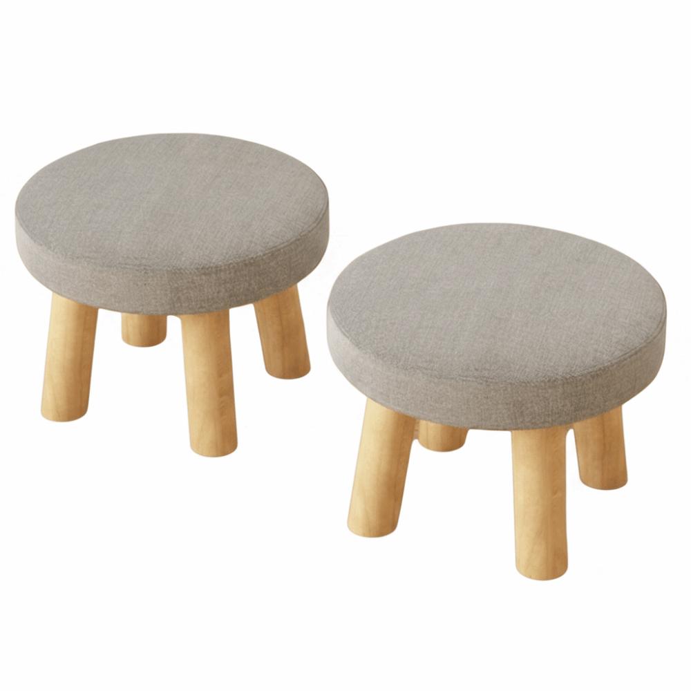 Soft Solid Wood Small Foot Stool Non-Skid Large Load Bearing Low Seat Comfortable Thickened Sponge Cushion