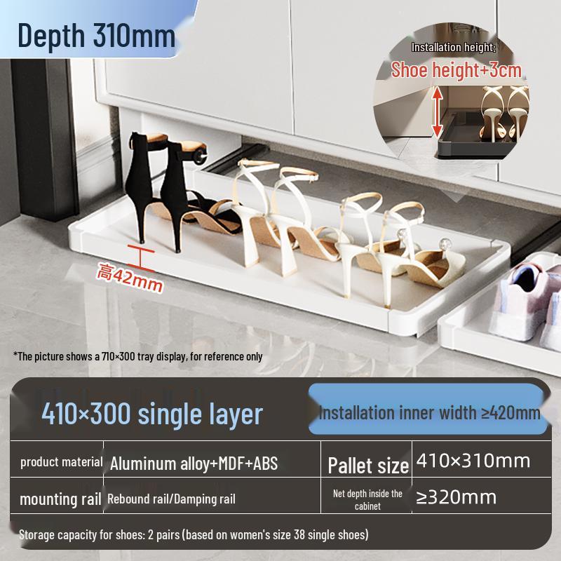 Шкаф для обуви с выдвижным ящиком и направляющими для прихожей