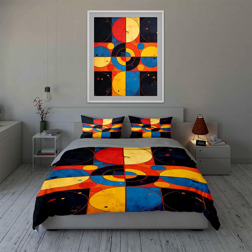 Abstract, geometric, colorful. Bedding Duvet cover sets Duvet covers Pillowcases gifts (1 * Duvet Cover 2 * Pillowcases, without duvet insert)