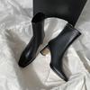 Vintage Warm Cotton Women Ankle Boots Fashion Elegant Square Toe Shoes Autumn Winter Thick Heel Women's Short Booties 2025