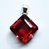 Натуральный красный топаз 925 стерлинговое серебро кулон квадратный 92,15 карата сертифицированный my-357-k