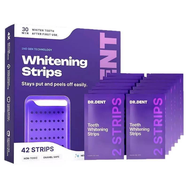 Purple Brightening Dental Strips For Home Oral Care With Easy Operation For Adults