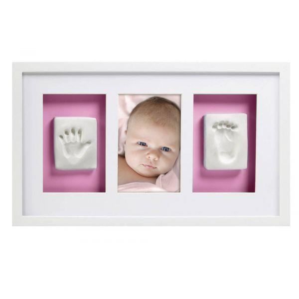 Настенная рамка для отпечатка ножки или ручки младенца - Pearhead - Делюкс - Белое дерево - Нетоксичная глина - 1 фото