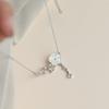 S999 Pure Silver Flower Mother Shell Necklace for Women Light Luxury Minority Design High-Grade French Style