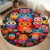 Мультяшная сова Круглый ковер, Ковер для гостиной, спальни, дивана, игровой комнаты, Декор, Нескользящий коврик