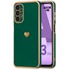 Protective Case - BOOLING - for Samsung Galaxy A23 4G-5G - Flexible TPU - Heart Pattern - Night Green