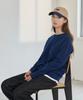 BASIC HOUSE Uni Daily Round Neck Knit Navy Lwkt7101
