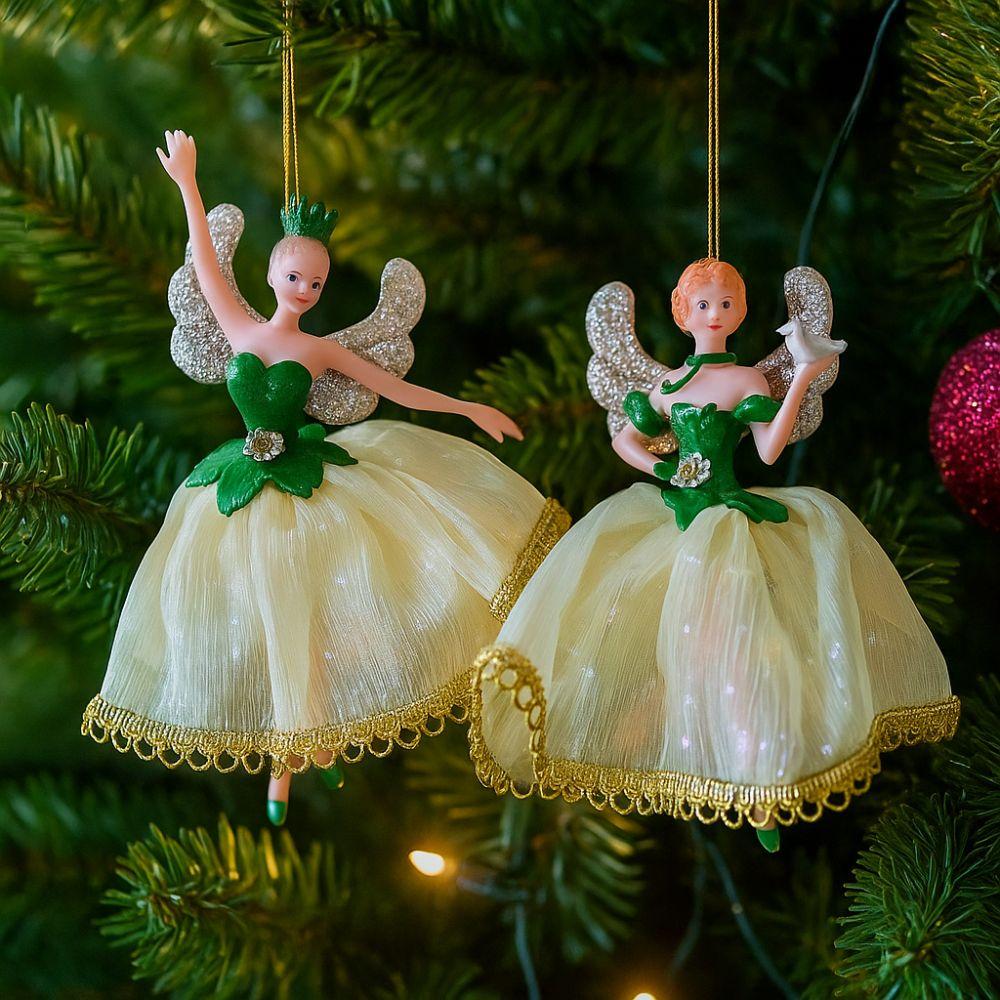 Cute Christmas Ballet Girl Pendant Gauze Skirt Handmade Christmas Tree Pendant Dance Theme Ballet Princess Hanging Ornament