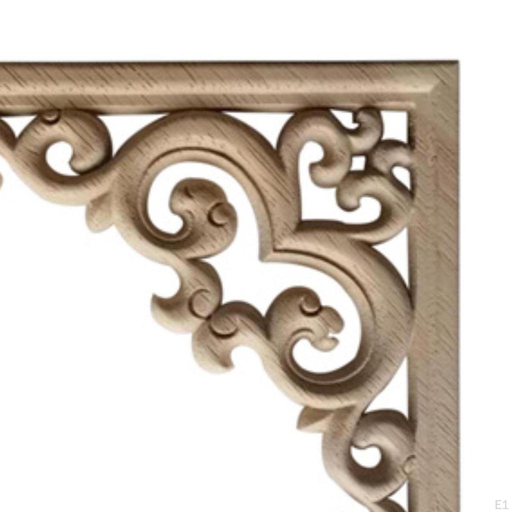 4 шт. Резные угловые накладки, аппликации, неокрашенная рамка, шкаф, наклейка для гардероба, дерево