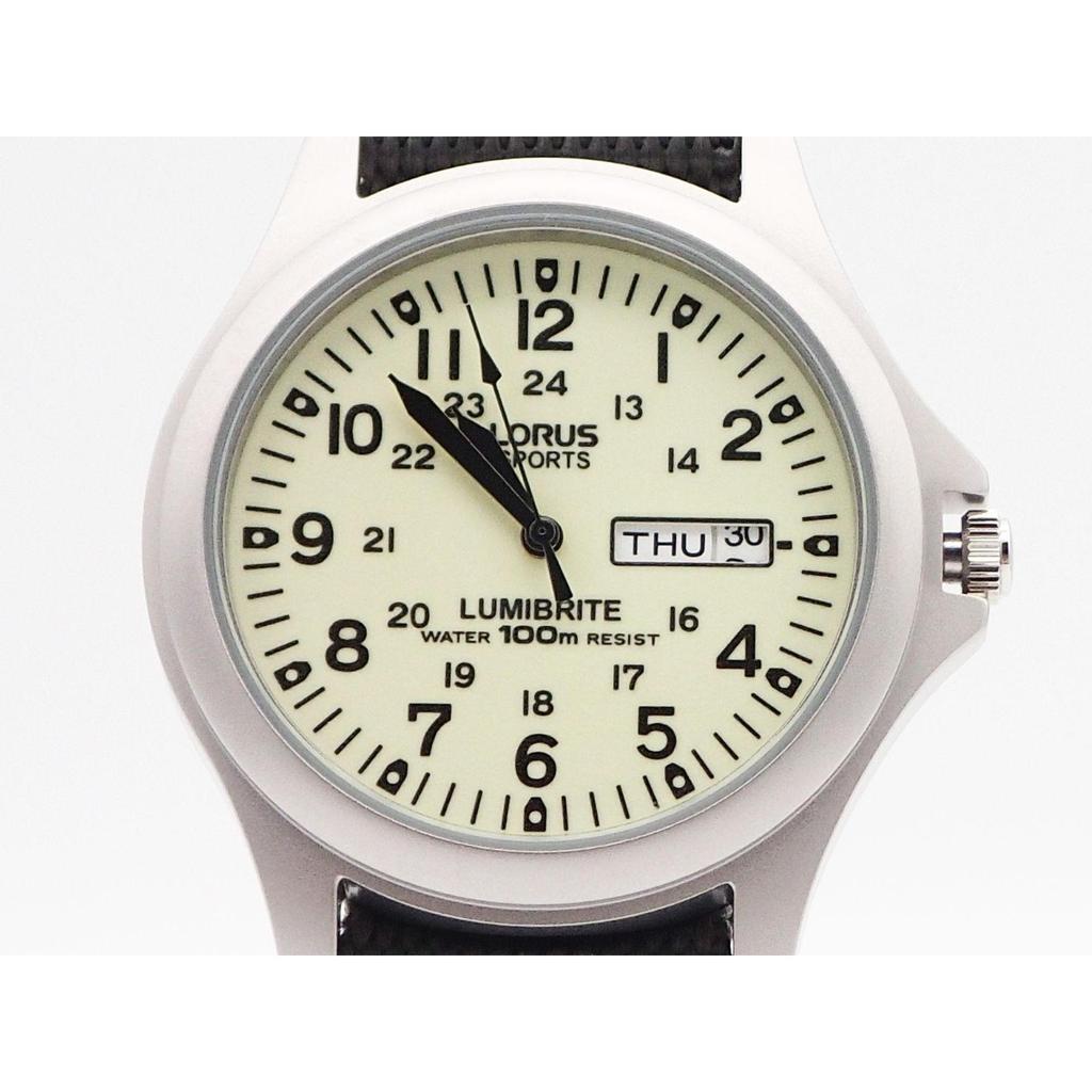 Б/у SEIKO LORUS Кварцевые Часы Lumibrite Темно-серые Военные Часы Seiko LORUS Кварцевые Часы Lumibrite Темно-серые Военные Часы Водонепроницаемость 100м
