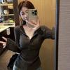 Two Piece Knit Sweater With Deep V Neck For Casual Office Wear