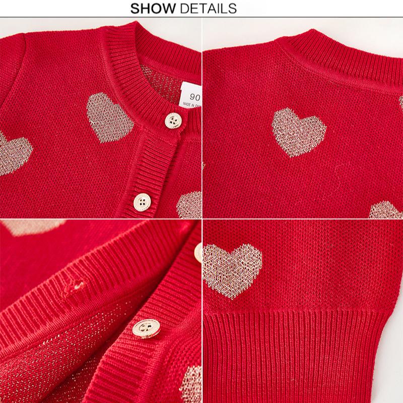 Детская одежда на весну и осень Love Jacquard для маленьких и средних детей, свитер, кардиган, куртка, утолщенный вязаный кардиган для девочек